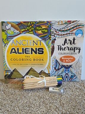 Adult Coloring Books And Colored Pencils - Art Therapy And Ancient Aliens